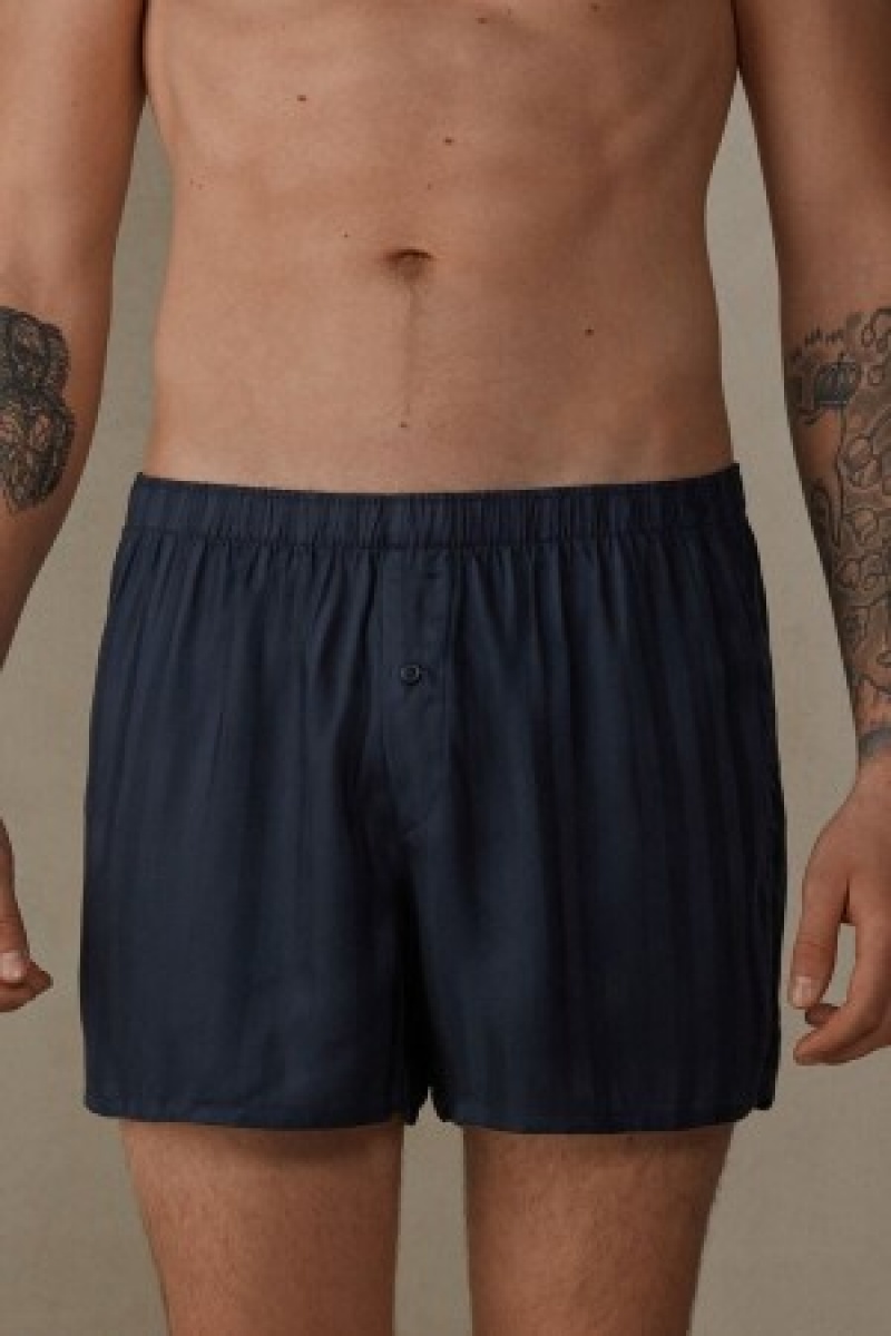 Intimissimi Woven Modal Boxers Blauw | BEQAV90788